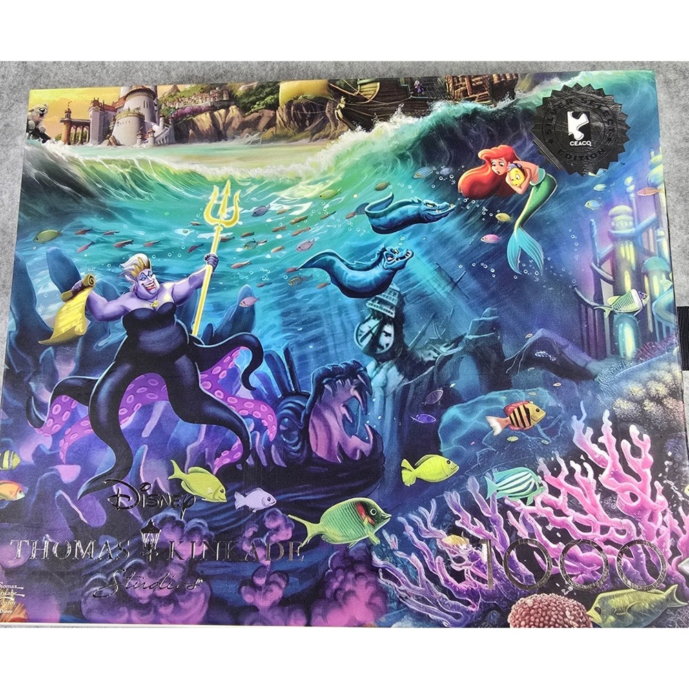 Disney Thomas Kinkade Ursula Little Mermaid 1000pc Puzzle Silver Select Ceaco